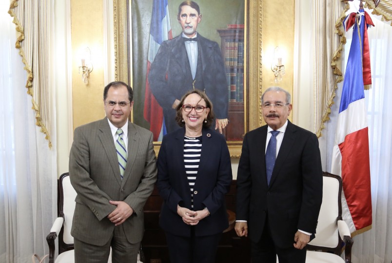 Danilo Medina y Rebeca Grynspan